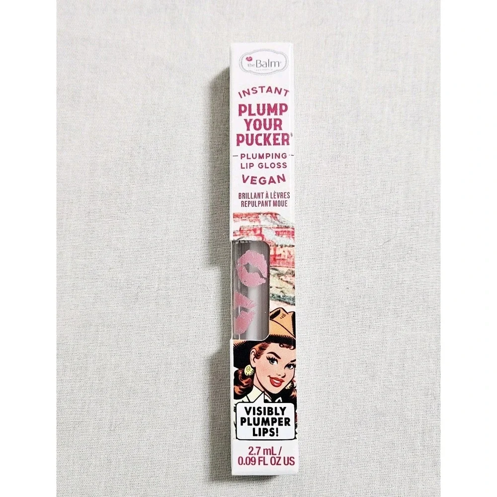 The Balm Plump Your Pucker Lip Gloss- Buck-A-Roo Clear Gloss- NEW IN BOX
